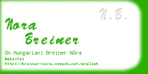 nora breiner business card